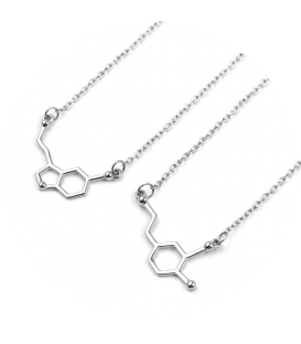 Collar Cadena Molécula Serotonina - Amor Parejas
